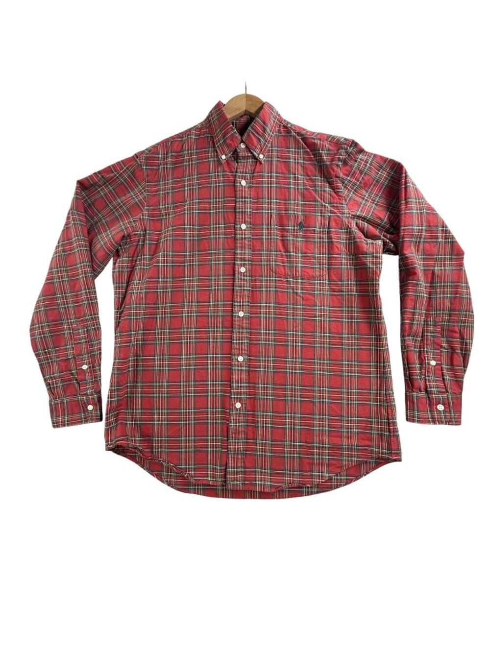 Ralph Lauren Shirt Mens Large Red Plaid Button Down Long Sleeve Classic Preppy